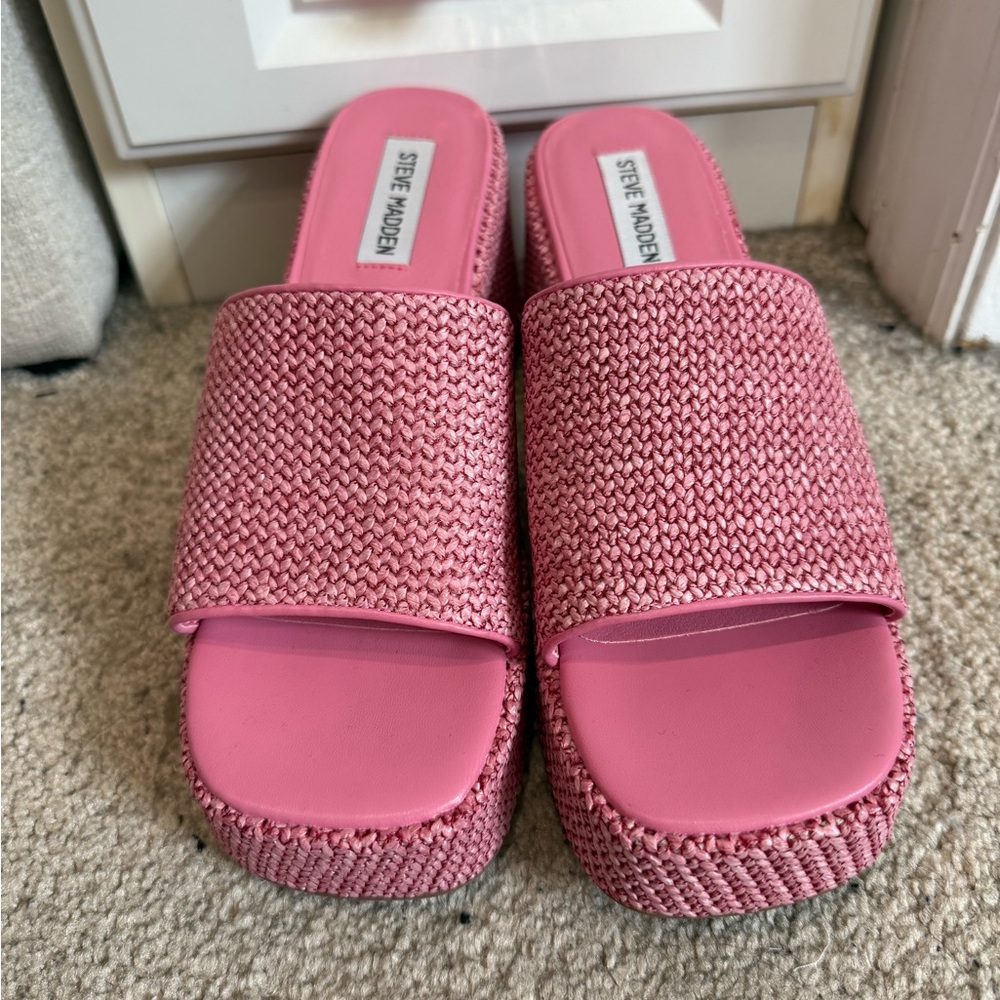 Steve Madden Pink Woven Sandals